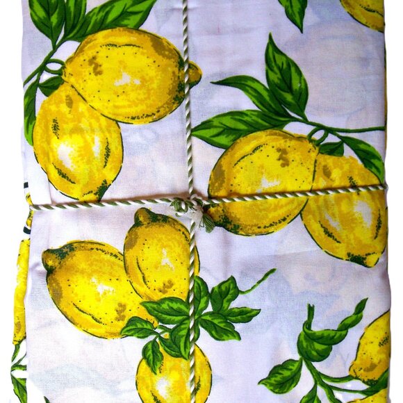April Cornell Lemons Tablecloth 60 x 120 Table for 12-14 Oblong 100% Cotton New - Picture 3 of 3